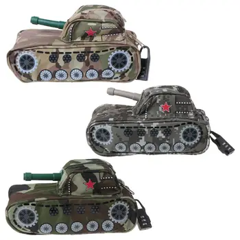 

Creative Tank Camouflage Pencil Bag With Lock Pen Storage Organizer Office School Supplies Stationery Boy Gift