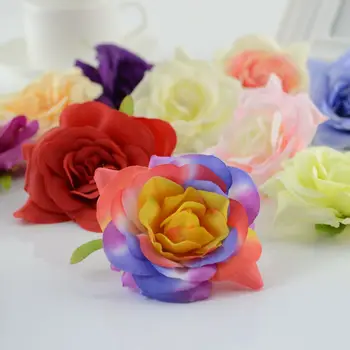 

10pcs silk flower roses head artificial flowers for home wedding car decoration Bride bouquet Accessories fake flowers