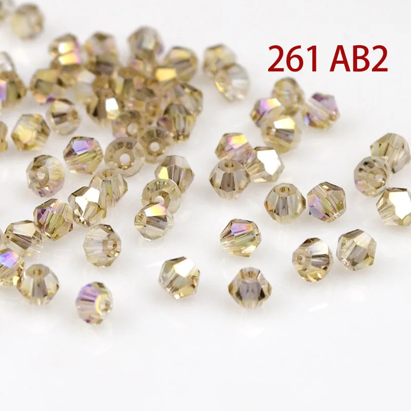 Кристалл AB Bicone Beads 5328/5301 100 шт./лот 4 мм чешские хрустальные бусины россыпью/граненые стеклянные бусины для одежды «сделай сам» - Цвет: 261AB2