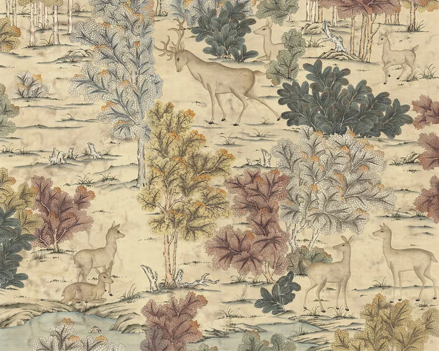 

Elegant western paintings Hand-painted silk wallpaper painting scenery wallcovering many patterns and background optional