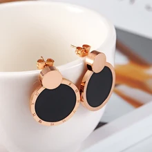 OUFEI Серьги Из Нержавеющей Стали Розовые модные золотые серьги для женщин гвоздики черные серьги-ракушки Brincos богемный стиль