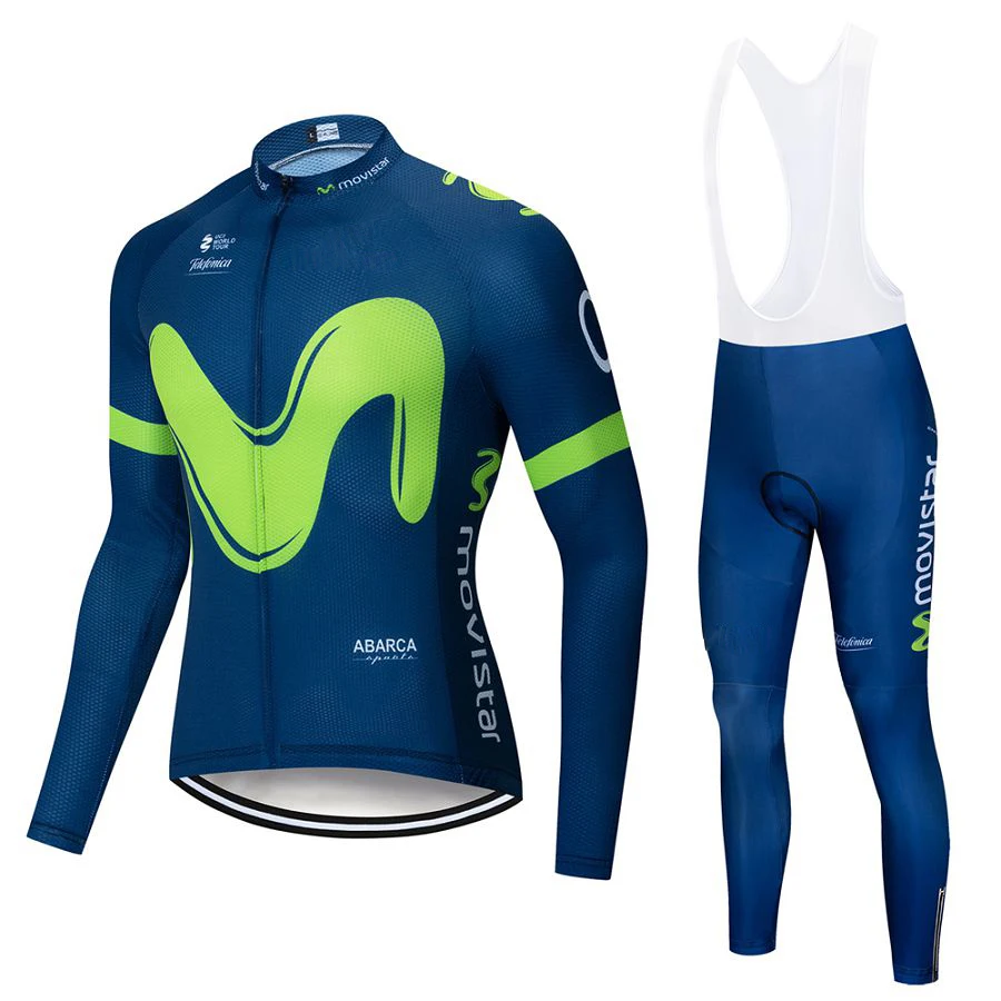 Movistar Team, комплект из Джерси с длинным рукавом для велоспорта, комбинезон, ropa ciclismo, одежда для велоспорта, MTB велосипед, Джерси, Униформа, мужская одежда
