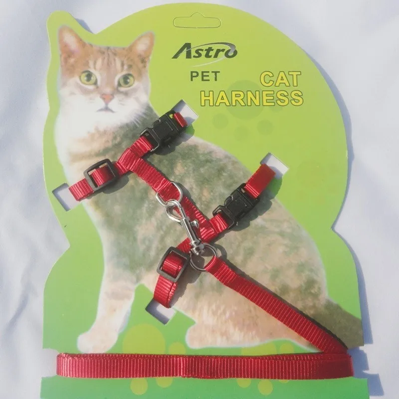 

1.2m Nylon Adjustable Safety Pet Cat Kitten Belt Lead Leash Halter Collar Clasp Soft Traction Harness Rope Training Walking