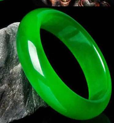 

Free Shipping >> new hot Perfect Green jade chinese handcraft bangle bracelet 58-64mm