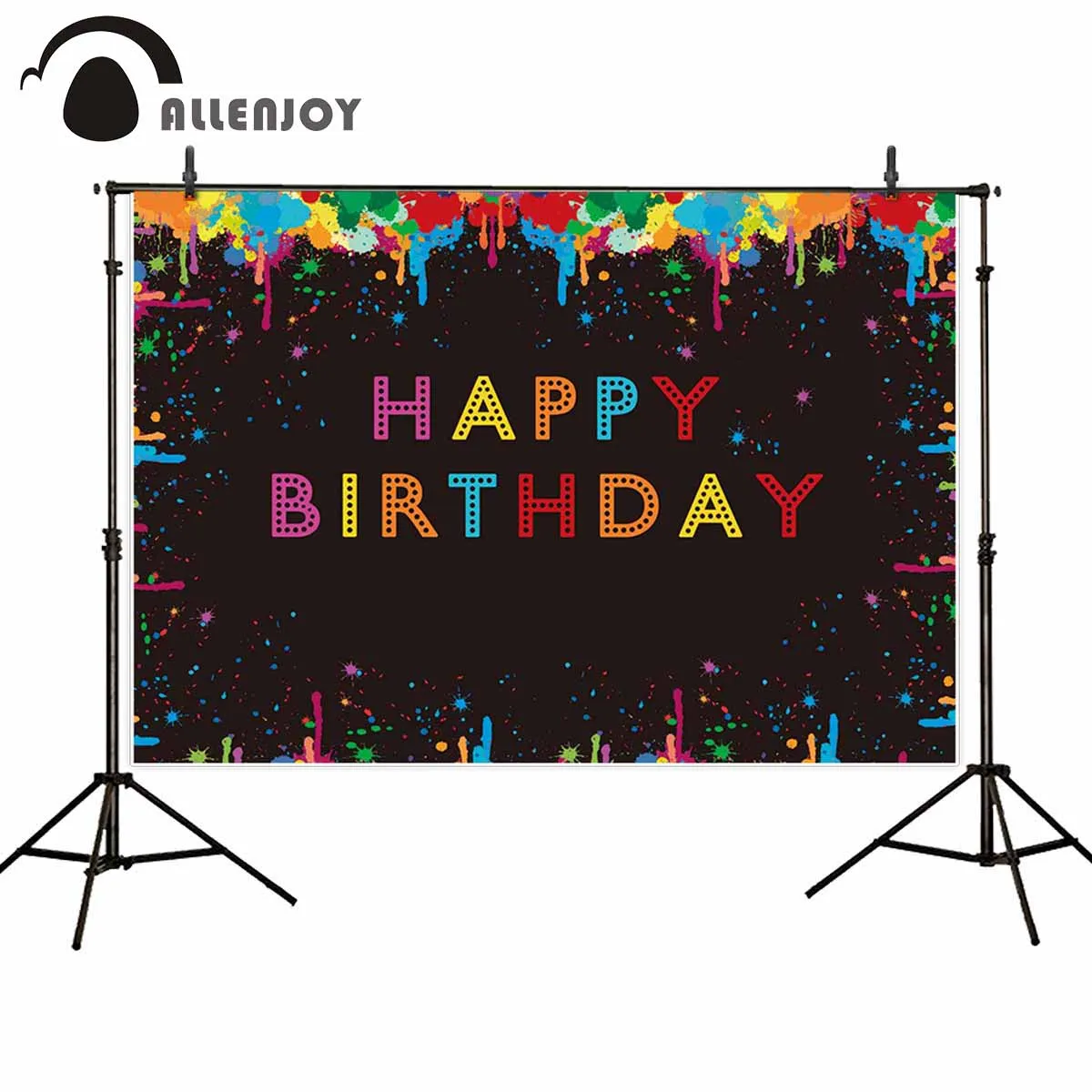 

Allenjoy photography background Graffiti birthday colorful glow dye party fabric shoot prop background photocall photo studio