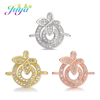 

Juya DIY Bracelets Earring Jewelry Findings Hand made Charm Butterfly Flower Connector Accessories For Needlework Jewelry Making