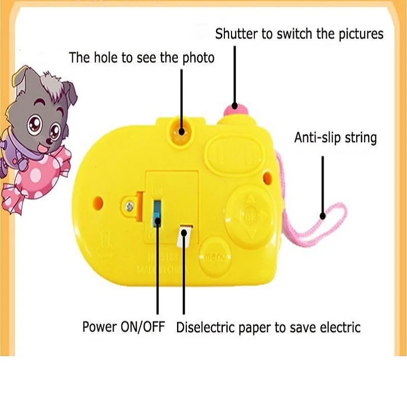 Qiu Синь Мао игрушка Камера милые детские развивающие Свет Проекция 9 фото Камера игрушка Рождество подарок на день рождения игрушки для детская