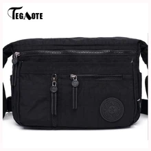 TEGAOTE, маленькие мини сумки для женщин,, через плечо, сумка через плечо, нейлон, для девушек, твердые, Bolsas Feminina, мульти молния, ранец