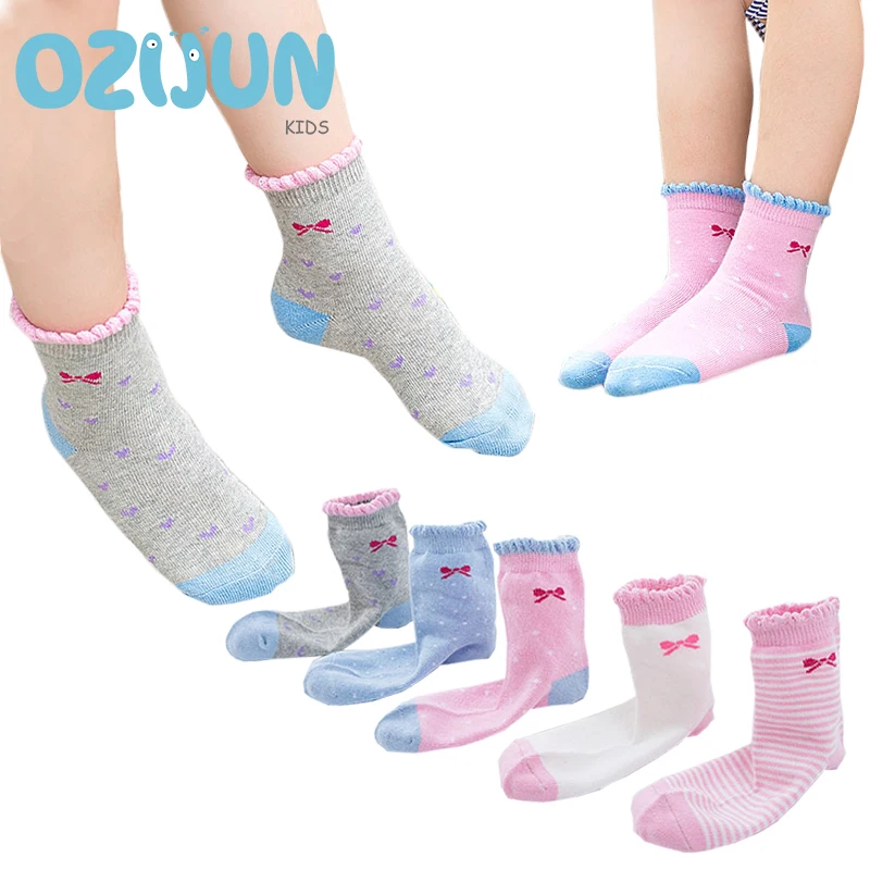 5 Pairs Socks Baby Girls 2 8Years Cotton Socks Kids Casual Socks Girls