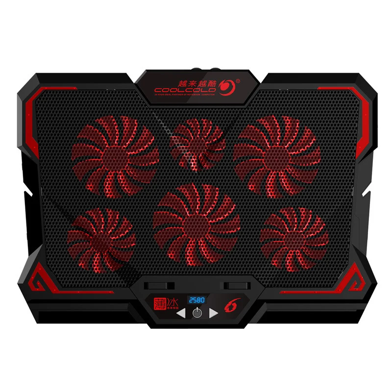 417*300*30MM Touch/Speed Notebook Radiator 17 inch laptop cooler Pad 6 fans Base Plate silence fan heat Sink bracket 2USB Port | Компьютеры
