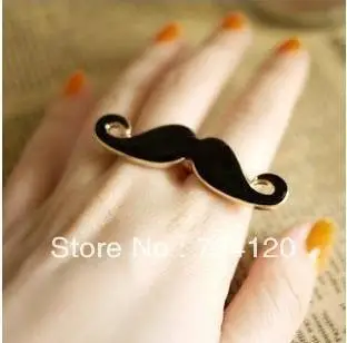 

R003 New Fashion 18mm+18mm size Fashion Unique Classic Avanti beard two fingers ring,