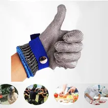 Анти-Cut перчатки Рабочая безопасность устойчивые к порезам Stab Level 5 Защита устойчивая нержавеющая сталь перчатки металлическая сетка Мясник S~ XL D#3