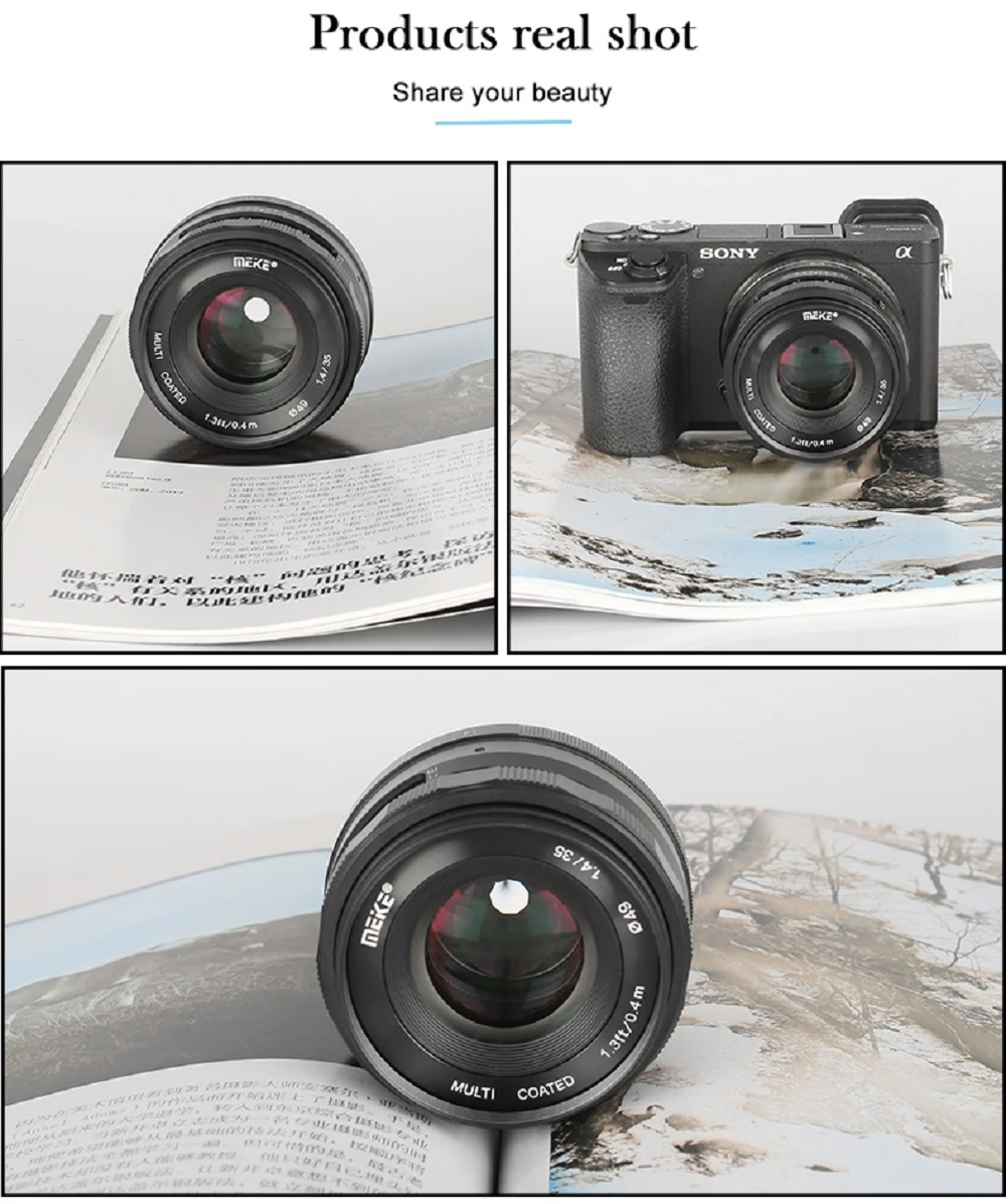 Meike 35 мм f1.4 ручной фокус объектив APS-C для Fuji x-крепление/для sony E крепление/для Panasonic Olympus M4/3 камера A7 A6300 A6500