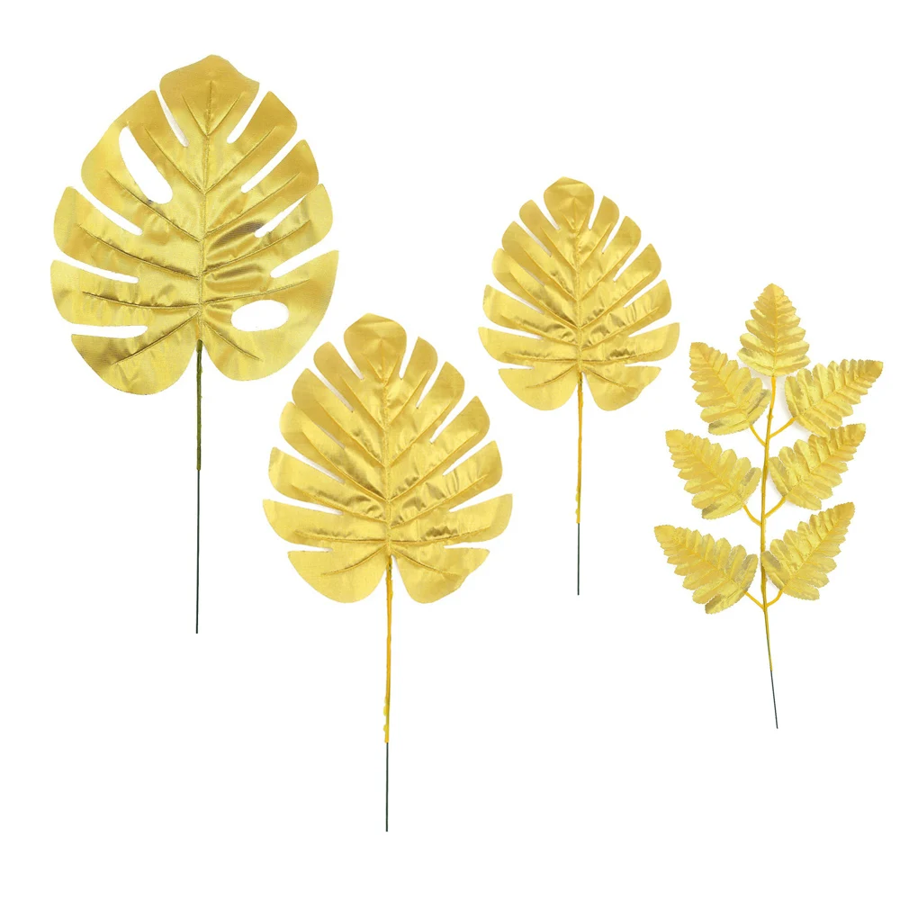 

Simulation Leaves Artificial Palm Leaves Environmental Artificial Persian Leaves Party Golden Summer Jungle Theme Cloth