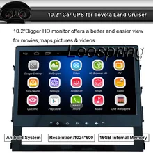 10.2 Inch 2 Din Android Car Radio Player for Toyota Land Cruiser 2016,16G Flash 1G DDR3 RAM Quad Core 1.6G 1024×600 GPS