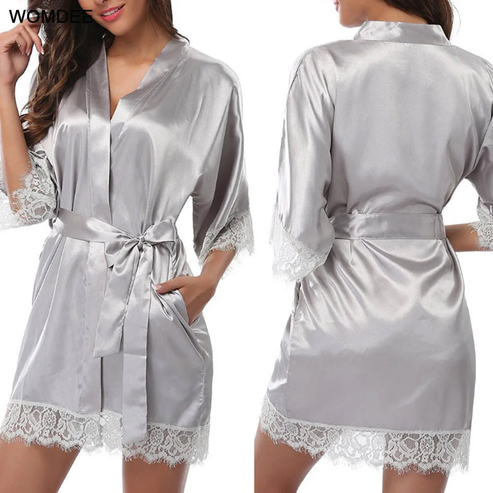 

Sexy Lingerie Satin Lace Dress + G-string + Belt Sleepwear Robe Set Women Underwear Imitation Ice Silk Nightwear Night Gown Plus