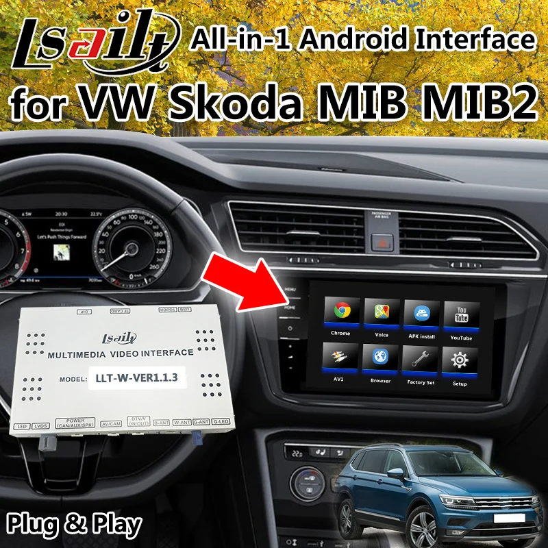 Android 7,1 Android gps навигационная коробка для Volkswagen Golf Passat Skoda MQB MIB MIB2 с carplay, Mirrorlink, youtube