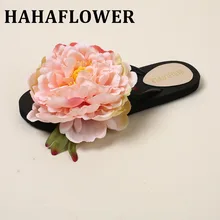 HAHAFLOWER/ г. женские сандалии тапочки из ЭВА на плоской подошве, большие цветочные шлепанцы, женские пляжные шлепанцы A 38