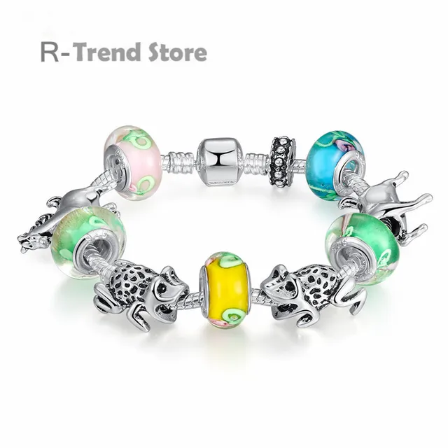 Frog Horse Charms Bracelet For Women Yellow Green Gl Beads Frog Horse Charms Bracelet For Women Yellow Green Gl Beads Bracelets Bangles Female Vintage Diy Jewelry