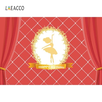 

Laeacco Red Curtain Dance Ballet Girl Photography Background Customized Family Photocall Photographic Backdrops For Photo Studio
