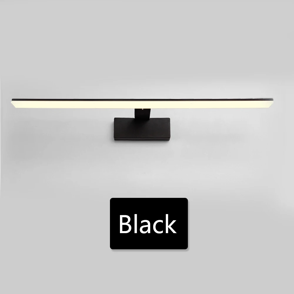 Скандинавские светодиодные лампы для ванной комнаты, черный и белый зеркальный светильник, акриловые металлические светильники, Парикмахерская, гостиничный туалетный шкаф, настенный светильник, бра - Цвет абажура: black