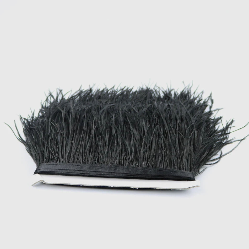 14 black ostrich feather fringe 1