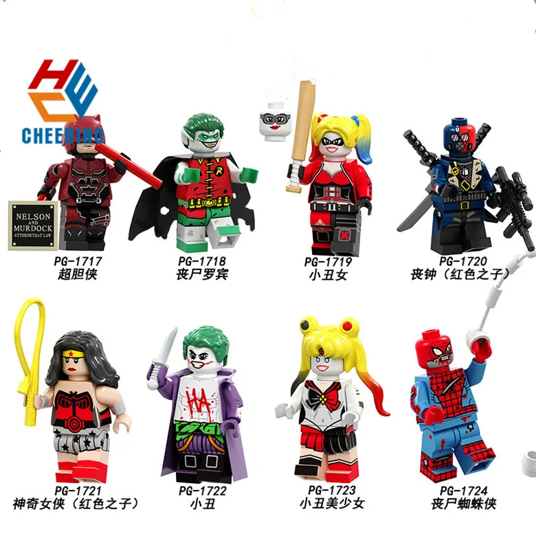 

PG8196 Building Blocks Super-smart Sin Robin Clown girl Death knell Woman clown Action For Gift Children Toys