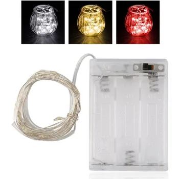 

5m 50 LED Strip Silver Wire String Light Fairy Lamp 3AA Battery Box Christmas Outdoor Decoration for Christmas Party
