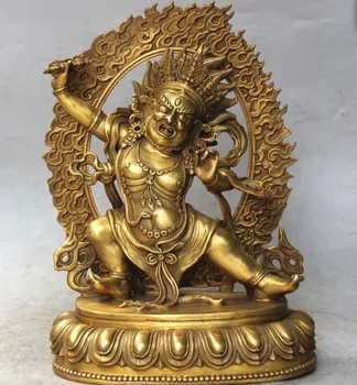 

11"Chinese Tibetan Buddhism Bronze Vajrapani Chana Dorje Mahakala buddha statue