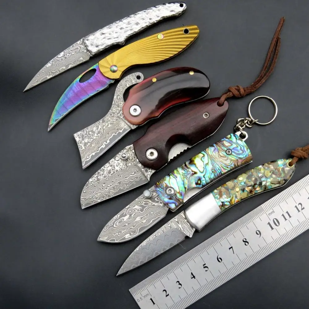 

Eafengrow Damascus Folding knife Survival Camping tool Hunting Pocket Knife tactical edc outdoor tool knife - cheap sale