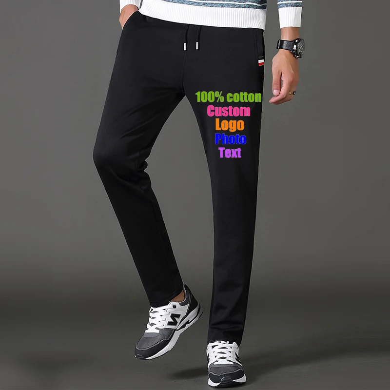 

Custom Logo Photo Design Printed Unisex Men Women Cotton Sweatpants Elastic Waist Loose Oversized Male Pants Trouzers Bottom 3XL