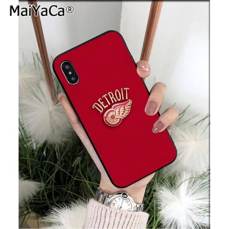 MaiYaCa Detroit Red Wings TPU мягкие Аксессуары для телефонов Чехол для iPhone 6S 6plus 7 7plus 8 8Plus X Xs MAX 5 5S XR - Цвет: A16