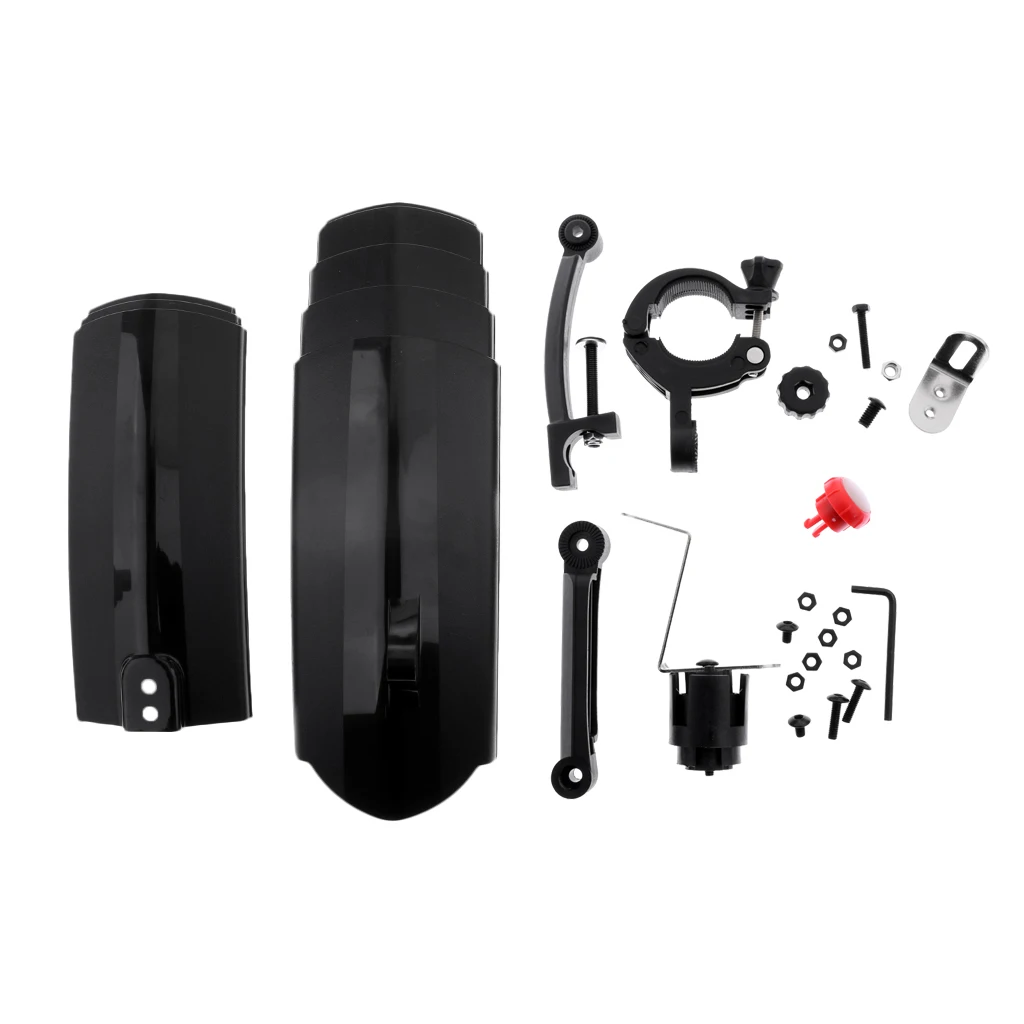 

Front/Rear Bike Fender Set Kit Road Foldable Mountain Bicycle Mudguards with Tail Light Safety Bicycle Parts