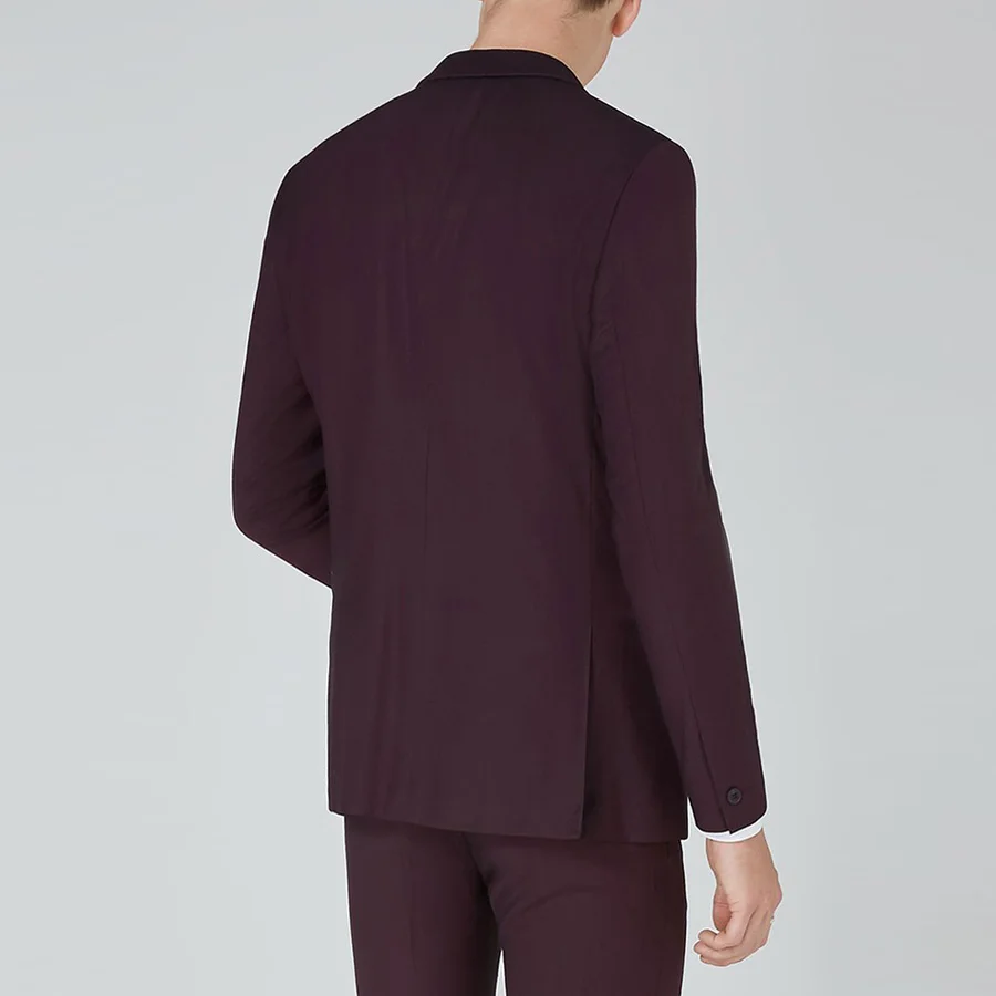 Burgundy Business Suit Smart Casual Blazer Men for Wedding Party Slim Fit for Men 2 Pieces (Jacket+Pants ) Blazer Hombre 2019