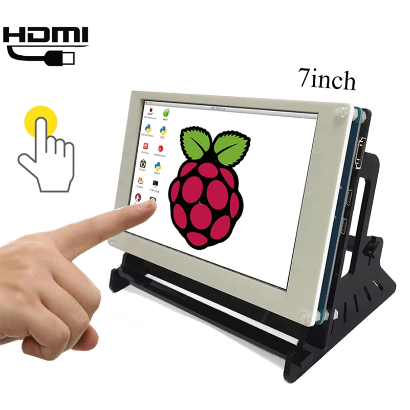 HD 480*800 черный 7 дюймов емкостный сенсорный HDMI Экран с акриловый чехол дисплея для