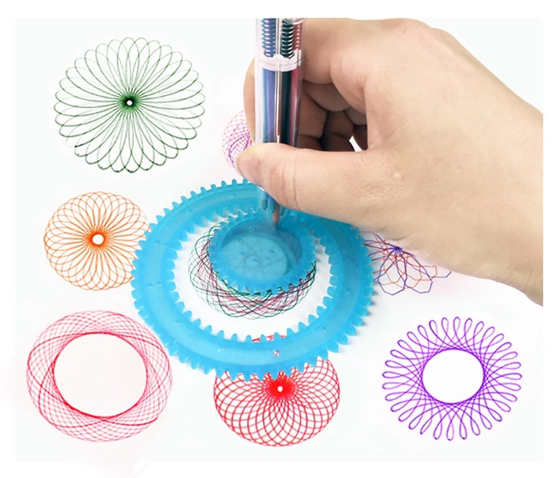 Набор для рисования, блокировка Spirograph зубчатые колеса, многофункциональные аксессуары, развивающие игрушки для детей, линейка, инструмент для рисования, ручка