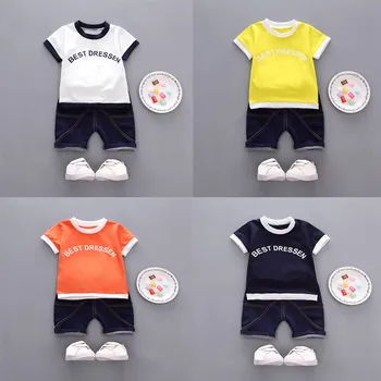 

SZYADEOU 2PCS Toddler Baby Boys Fashion Print Tops+Shorts Set Suit Clothes Outfit Одежда для новорожденны wholesale L4