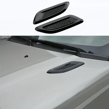 

2x Chrome Silver Black Front Bonnet Fake Air Outlet Decorator Cover Trim Pad For Land Rover Discovery Sport 2015-2018
