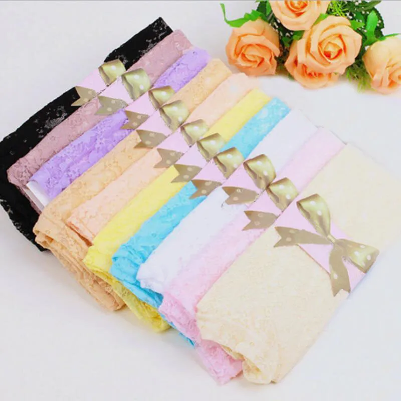 

Women Girls Sexy Lace Hollow Thin Socks Female Solid Color Short Half Calf Socks 006