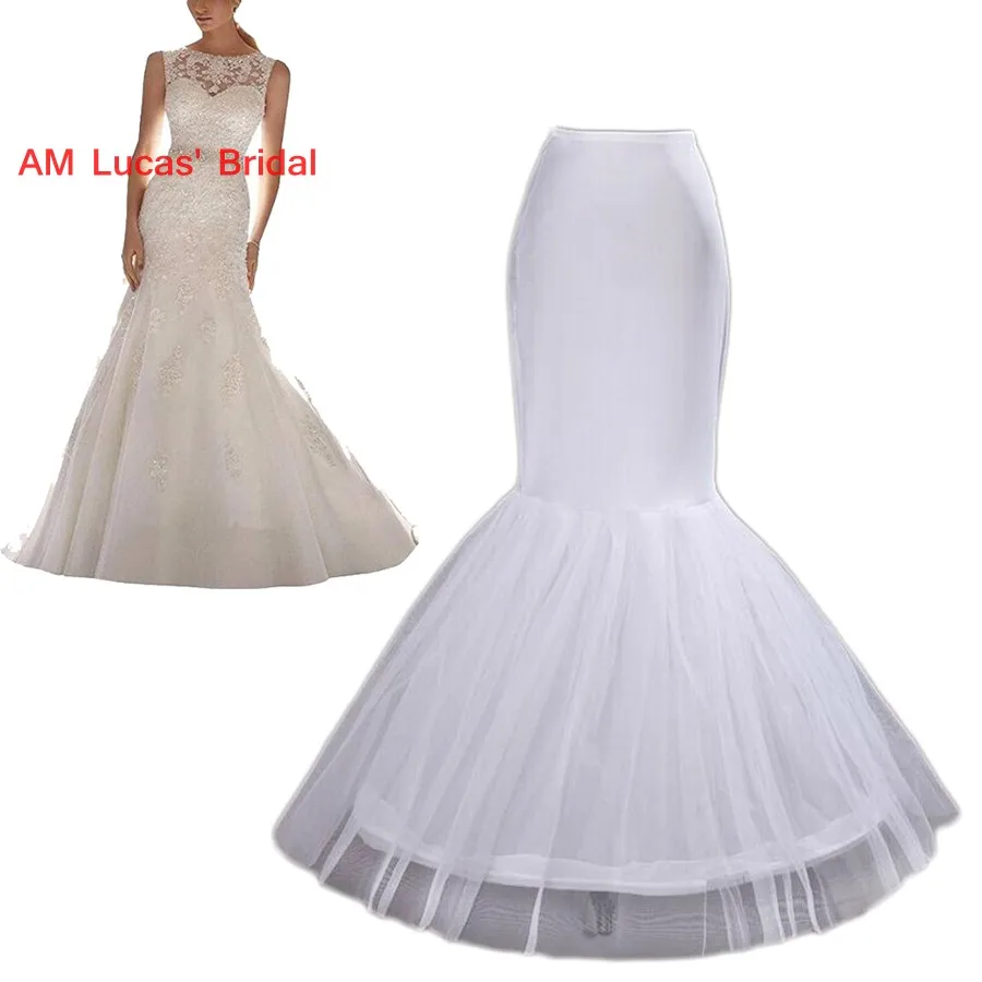 Wholesale Mermaid Petticoat 1 Hoop Bone For Wedding Dress Underskirt Crinoline Bridal Petticoat Cheap