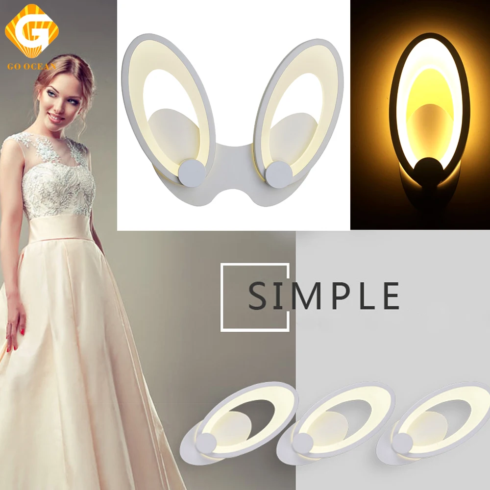 GO OCEAN Wall Lamps Bed Room Lights 9W 18W White Modern Bathroom Lights LED Sconce Wall Lamps Bedside Indoor Lighting (5)