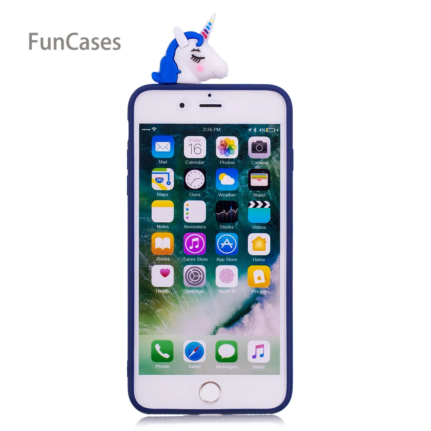 Многоцветный Единорог чехол для телефона СПС Funda iPhone 7 Plus Мягкий ТПУ задняя крышка