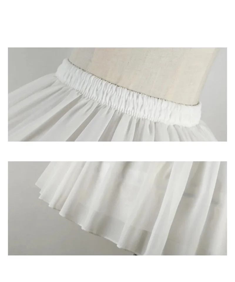 Шифоновая юбка-американка для косплея в стиле Лолиты короткая женская черная юбка свадебные аксессуары