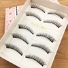YOKPN Natural Short Realistic False Eyelashes Handmade Cross Eye Pigtail Eyelashes Nude Makeup  Fake Eyelashes Makeup 5 Pairs ► Photo 2/5