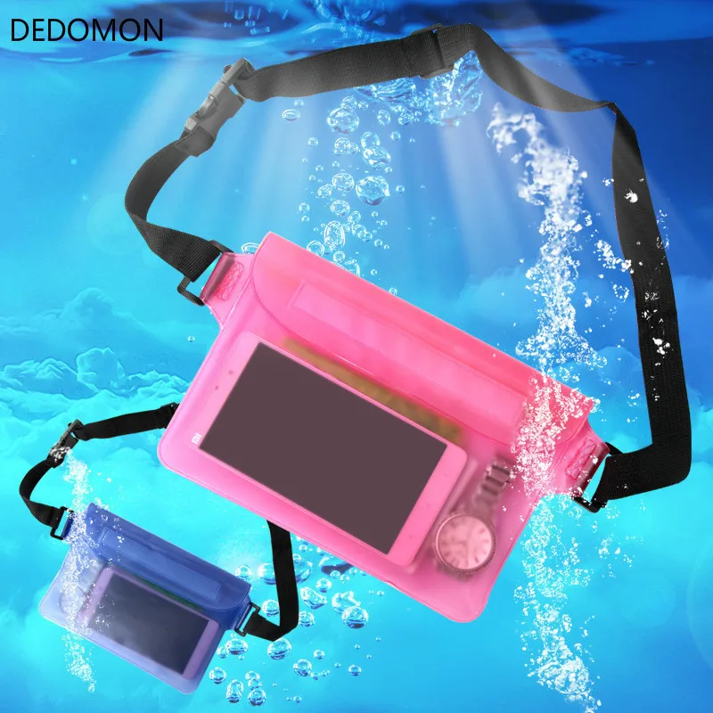 

Outdoor Waterproof PVC Portable Pack Swim Bags Small Unisex Summer Beach Bag Transparent Casual Travel Waist Bag For Swimming