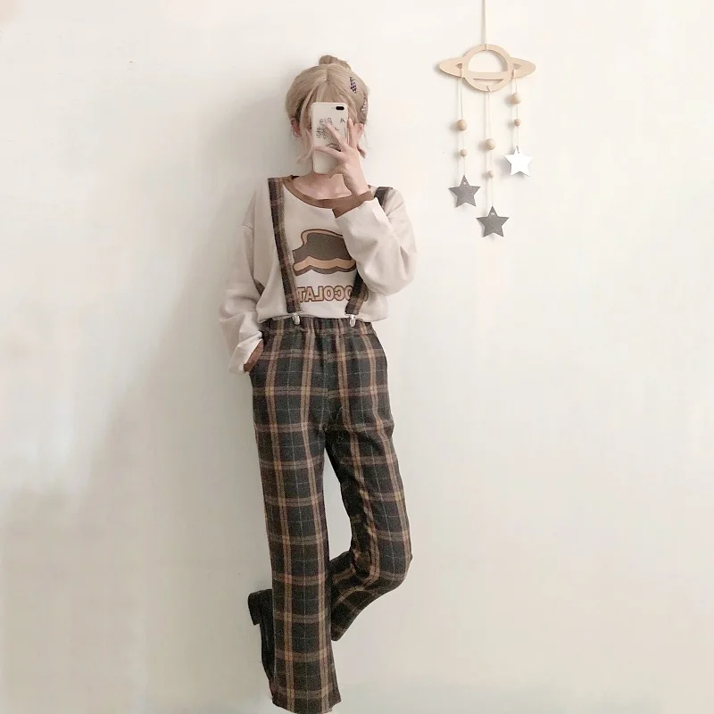 plaid jumper pants