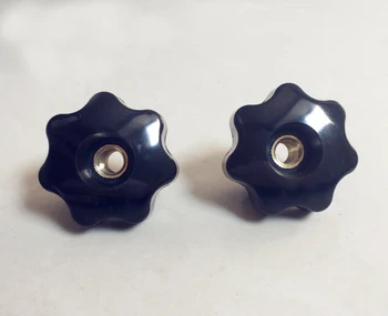 

M4 M5 M6 M8 Plastic Plum glue head nuts seven-star through hole hand twist screw cap internal thread star nut Black High Quality