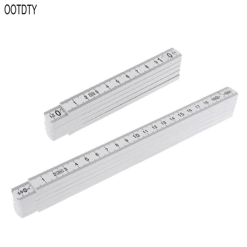 

OOTDTY 1M 2M 10-parts Folding Carpenters Ruler Lightweight Compact Measuring Stick Slide Fold Up for Woodworking