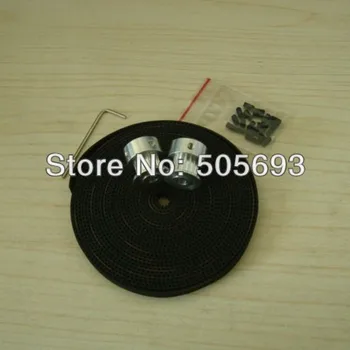 

free shipping 16T2.5 Aluminum timing pulley,2 pcs and 6mm width open belt,1.1meters