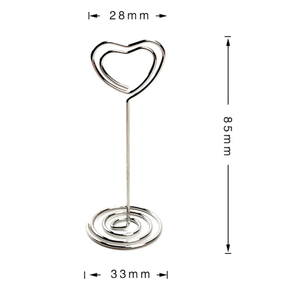  20pcs/set Place Card Holder Heart Shape Clips Wedding Favors Place Card Holder Table Photo Memo Num